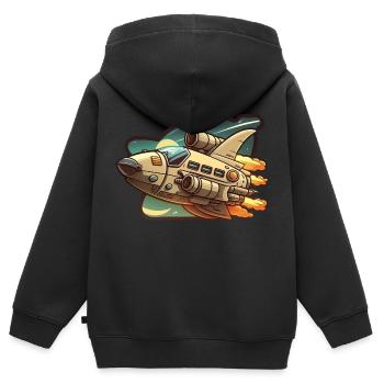 Das Kleine Raumschiff - Kinder Premium Organic Zip Hoodie - Schwarz - Hinten - AI Model Kid Male (0cm)