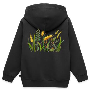 Wiese - Kinder Premium Organic Zip Hoodie - Schwarz - Hinten - AI Model Kid Male (0cm)