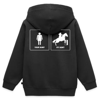 Your Aunt My Aunt Barrel Racer Western Barrel Barr - Kinder Premium Organic Zip Hoodie - Schwarz - Hinten - AI Model Kid Male (0cm)