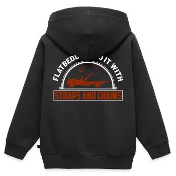 Les plate-formes le font avec des sangles et des chaînes Dépanneuse - Sweat Premium à capuche zippé enfant bio - noir - Dos - AI Model Kid Male (0cm)
