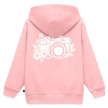 Photographe Photographie Caméra de photographie - Sweat Premium à capuche zippé enfant bio - rose - Dos - AI Model Kid Female (0cm)