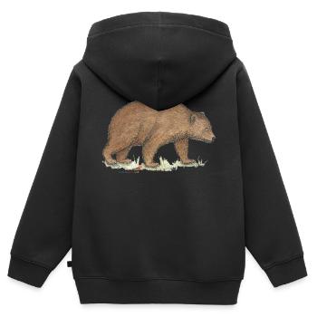 Braunbär - Kinder Premium Organic Zip Hoodie - Schwarz - Hinten - AI Model Kid Male (0cm)