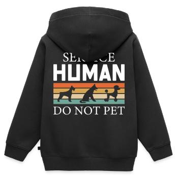 Service Mensch Nicht streicheln - Kinder Premium Organic Zip Hoodie - Schwarz - Hinten - AI Model Kid Male (0cm)