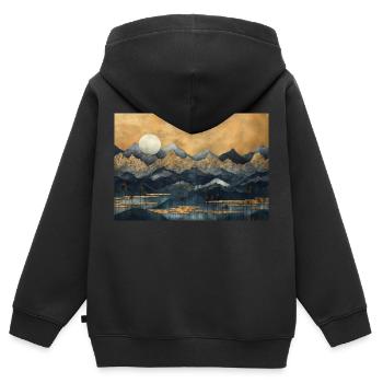Dante-Landschaft - Kinder Premium Organic Zip Hoodie - Schwarz - Hinten - AI Model Kid Male (0cm)