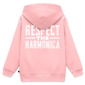 Respect the harmonica - Kinder Premium Organic Zip Hoodie - Rosa - Hinten - AI Model Kid Female (0cm)