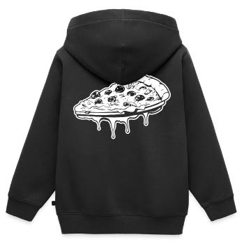 Pizza Fast Food Pizzeria - Kinder Premium Organic Zip Hoodie - Schwarz - Hinten - AI Model Kid Male (0cm)