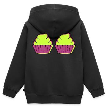 cupcake 2 - Kinder Premium Organic Zip Hoodie - Schwarz - Hinten - AI Model Kid Male (0cm)