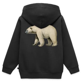 Salutations d’un ours polaire amical - Sweat Premium à capuche zippé enfant bio - noir - Dos - AI Model Kid Male (0cm)