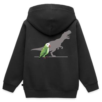 T-Rex shadow parrot - Kinder Premium Organic Zip Hoodie - Schwarz - Hinten - AI Model Kid Male (0cm)