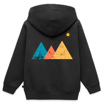 Mountain Biking Forms - Kids Premium Organic Zip-up Hoodie - black - Back - AI Model Kid Male (0cm)