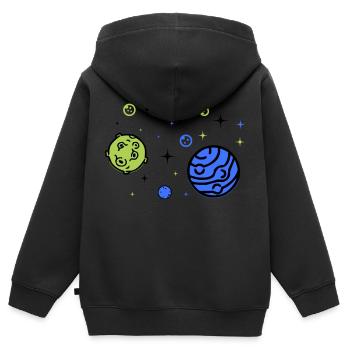 Universe - Kids Premium Organic Zip-up Hoodie - black - Back - AI Model Kid Male (0cm)