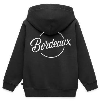 Bordeaux - Sweat Premium à capuche zippé enfant bio - noir - Dos - AI Model Kid Male (0cm)