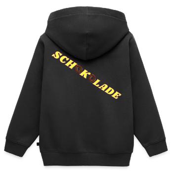Schokolade - Kinder Premium Organic Zip Hoodie - Schwarz - Hinten - AI Model Kid Male (0cm)