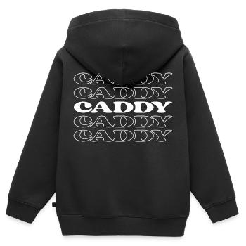 Caddie Golf Assistant Golf Caddie Caddy Golf - Sweat Premium à capuche zippé enfant bio - noir - Dos - AI Model Kid Male (0cm)