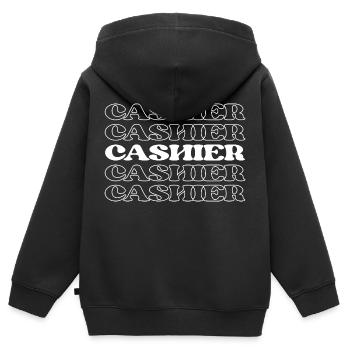 Kassierer Bankangestellter Sachbearbeiter Geldsachbearbeiter - Kinder Premium Organic Zip Hoodie - Schwarz - Hinten - AI Model Kid Male (0cm)