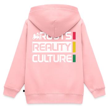 Reggae Musik Rastafari Jamaika - Kinder Premium Organic Zip Hoodie - Rosa - Hinten - AI Model Kid Female (0cm)