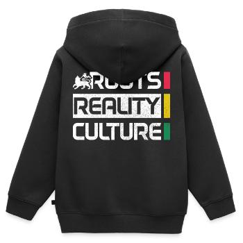 Reggae Musik Rastafari Jamaika - Kinder Premium Organic Zip Hoodie - Schwarz - Hinten - AI Model Kid Male (0cm)