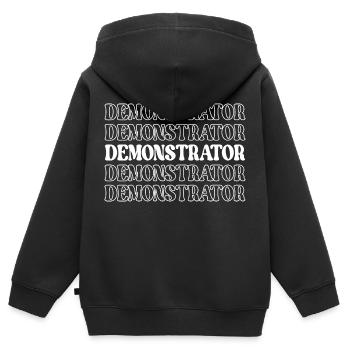 Demonstrator Moderator Lehrer Ausbilder Dozent - Kinder Premium Organic Zip Hoodie - Schwarz - Hinten - AI Model Kid Male (0cm)