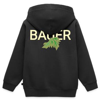 Bauer - Kinder Premium Organic Zip Hoodie - Schwarz - Hinten - AI Model Kid Male (0cm)