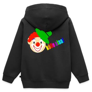 Clown dit kölle alaaf - Sweat Premium à capuche zippé enfant bio - noir - Dos - AI Model Kid Male (0cm)