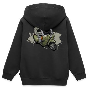 Tricycle Duo DDR - illustration - Sweat Premium à capuche zippé enfant bio - noir - Dos - AI Model Kid Male (0cm)