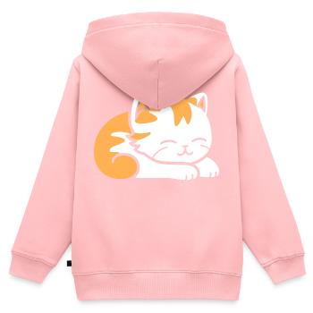 Bébé chat qui dors - Sweat Premium à capuche zippé enfant bio - rose - Dos - AI Model Kid Female (0cm)