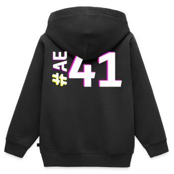 AE41-KARTON - Kinder Premium Organic Zip Hoodie - Schwarz - Hinten - AI Model Kid Male (0cm)