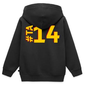 TA14-KARTON - Kinder Premium Organic Zip Hoodie - Schwarz - Hinten - AI Model Kid Male (0cm)