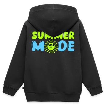 summer mode - Kinder Premium Organic Zip Hoodie - Schwarz - Hinten - AI Model Kid Male (0cm)