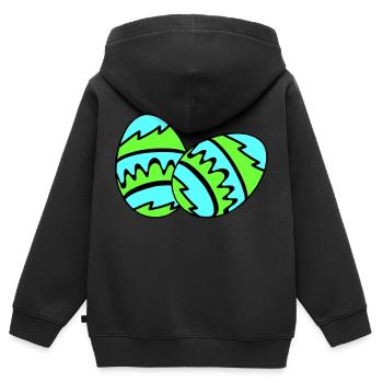ostereier 02 - Kinder Premium Organic Zip Hoodie - Schwarz - Hinten - AI Model Kid Male (0cm)