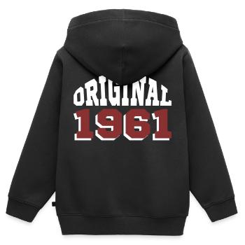 Original 1961 - Sweat Premium à capuche zippé enfant bio - noir - Dos - AI Model Kid Male (0cm)