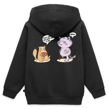 Das kostet einen Arm und ein Bein Lustige Katzengespräche - Kinder Premium Organic Zip Hoodie - Schwarz - Hinten - AI Model Kid Male (0cm)