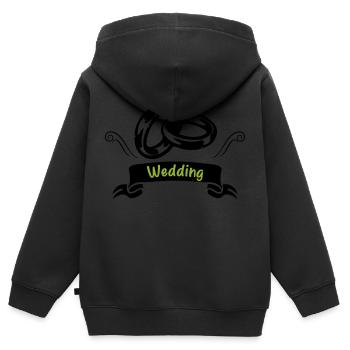 eheringe ring hochzeit - Kinder Premium Organic Zip Hoodie - Schwarz - Hinten - AI Model Kid Male (0cm)