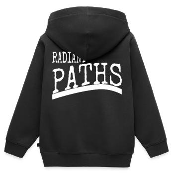 bday chassant le soleil citation soleil - Sweat Premium à capuche zippé enfant bio - noir - Dos - AI Model Kid Male (0cm)