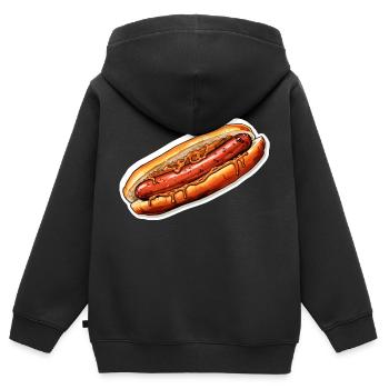 Bratwurst - Kinder Premium Organic Zip Hoodie - Schwarz - Hinten - AI Model Kid Male (0cm)