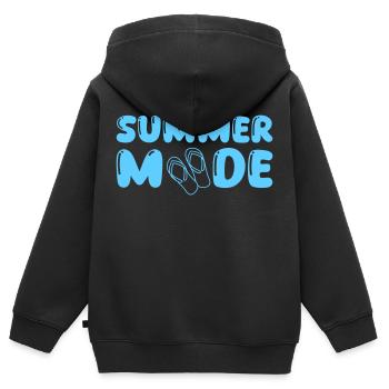 summer mode - Kinder Premium Organic Zip Hoodie - Schwarz - Hinten - AI Model Kid Male (0cm)