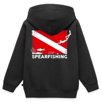 Chasse sous-marine Plongée sous-marine - Sweat Premium à capuche zippé enfant bio - noir - Dos - AI Model Kid Male (0cm)