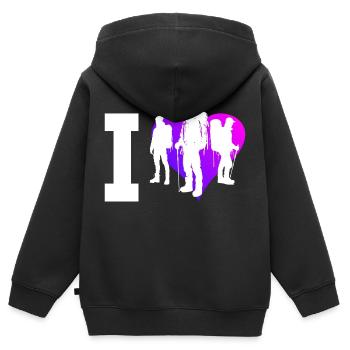 Bloc Grimpeur Bloc Bloc - Sweat Premium à capuche zippé enfant bio - noir - Dos - AI Model Kid Male (0cm)