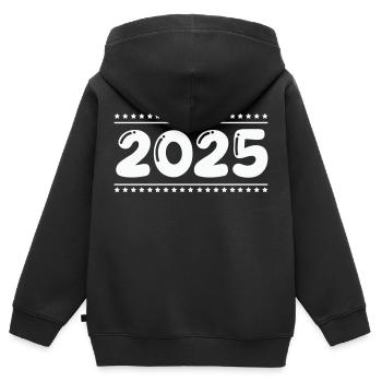 2025 - Kinder Premium Organic Zip Hoodie - Schwarz - Hinten - AI Model Kid Male (0cm)