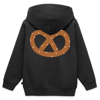 Bretzel - Sweat Premium à capuche zippé enfant bio - noir - Dos - AI Model Kid Male (0cm)