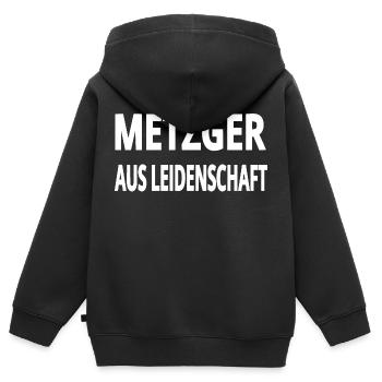 Metzger - Kinder Premium Organic Zip Hoodie - Schwarz - Hinten - AI Model Kid Male (0cm)