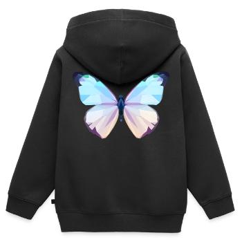 Lebendiger geometrischer Schmetterling mit Diamantflügeln - Kinder Premium Organic Zip Hoodie - Schwarz - Hinten - AI Model Kid Male (0cm)