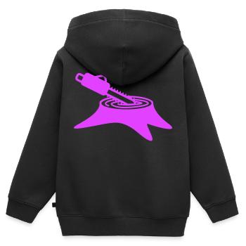 Motorsäge Baum Fällen Holzfäller Wald Stumpf Holz - Kinder Premium Organic Zip Hoodie - Schwarz - Hinten - AI Model Kid Male (0cm)