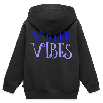 Winter Vibes - Kinder Premium Organic Zip Hoodie - Schwarz - Hinten - AI Model Kid Male (0cm)