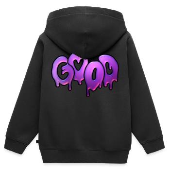 Böse gute Textkunst - Kinder Premium Organic Zip Hoodie - Schwarz - Hinten - AI Model Kid Male (0cm)