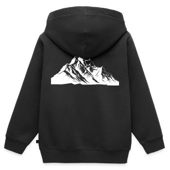 Berge Gipfel - Kinder Premium Organic Zip Hoodie - Schwarz - Hinten - AI Model Kid Male (0cm)