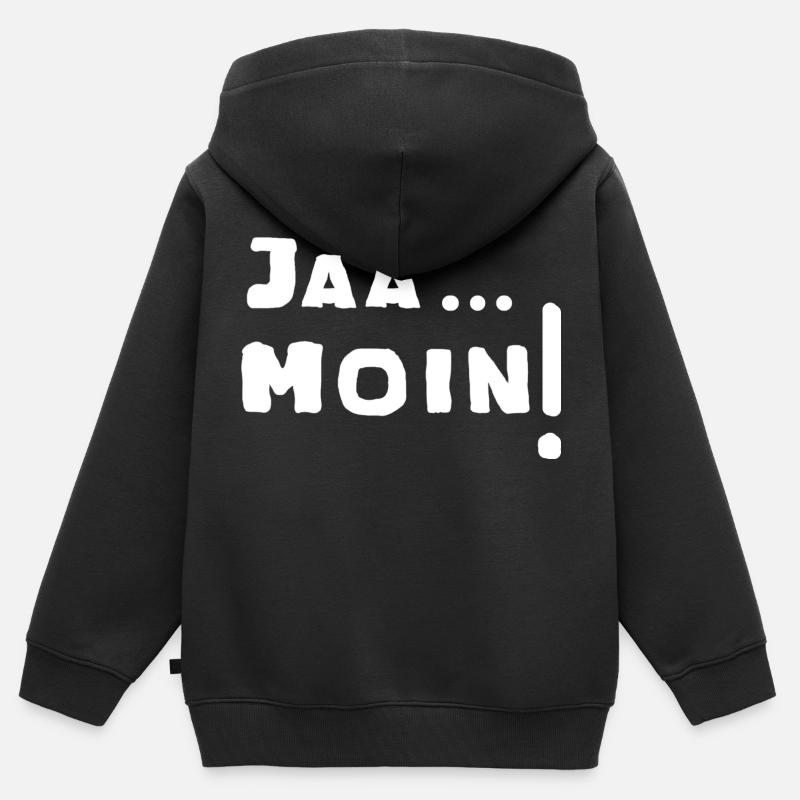 Bonjour! - Sweat Premium à capuche zippé enfant bio - noir