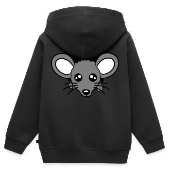 Trou de souris Trou de souris Trou de souris Peeps Mignon Drôle Bande dessinée - Sweat Premium à capuche zippé enfant bio - noir - Dos - AI Model Kid Male (0cm)