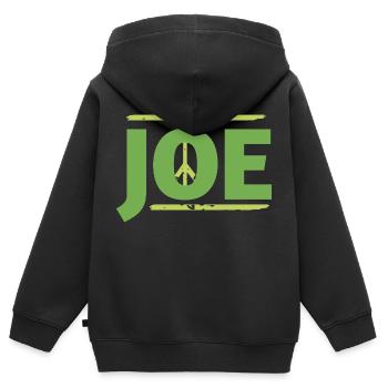Graphique du signe Joe en paix - Sweat Premium à capuche zippé enfant bio - noir - Dos - AI Model Kid Male (0cm)