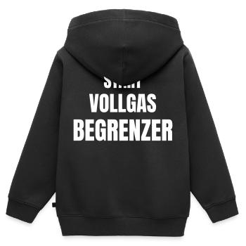 Start, Vollgas, Begrenzer! - Kinder Premium Organic Zip Hoodie - Schwarz - Hinten - AI Model Kid Male (0cm)